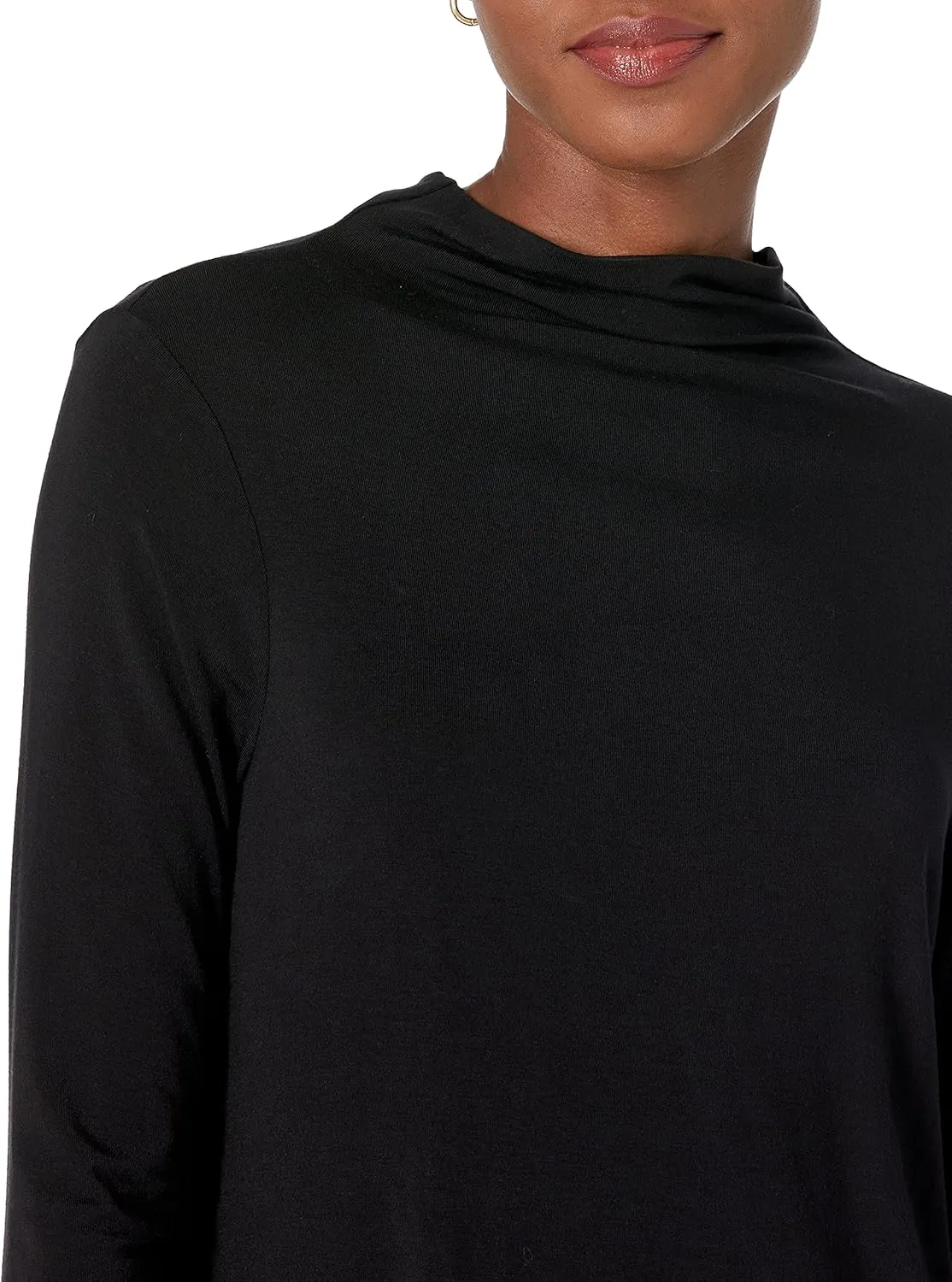 Amazon Essentials Women's Jersey Long-Sleeve Mock Neck Swing Tunic (Previously Daily Ritual)