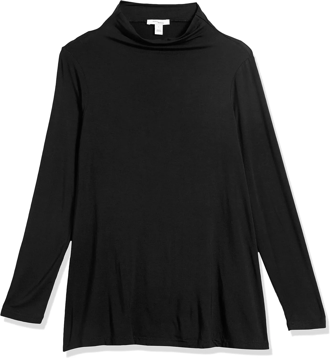 Amazon Essentials Women's Jersey Long-Sleeve Mock Neck Swing Tunic (Previously Daily Ritual)