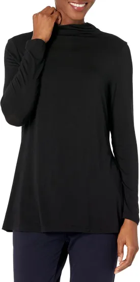 Amazon Essentials Women's Jersey Long-Sleeve Mock Neck Swing Tunic (Previously Daily Ritual)
