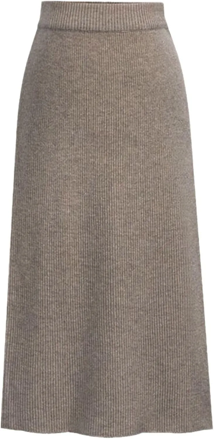 Autumn Winter Knit Pencil Skirt Women Plus Size High Waist Skirts Womens Knited Split Midi Skirt for Women Autumn