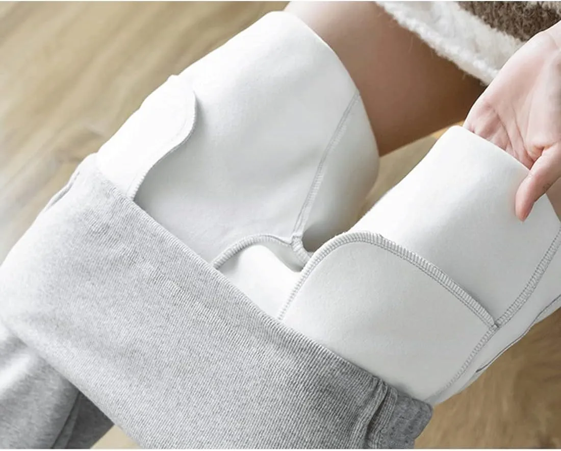 Autumn Winter Over Bump Maternity Pants Pockets Fleece Lining Sweatpants for Pregnant Women