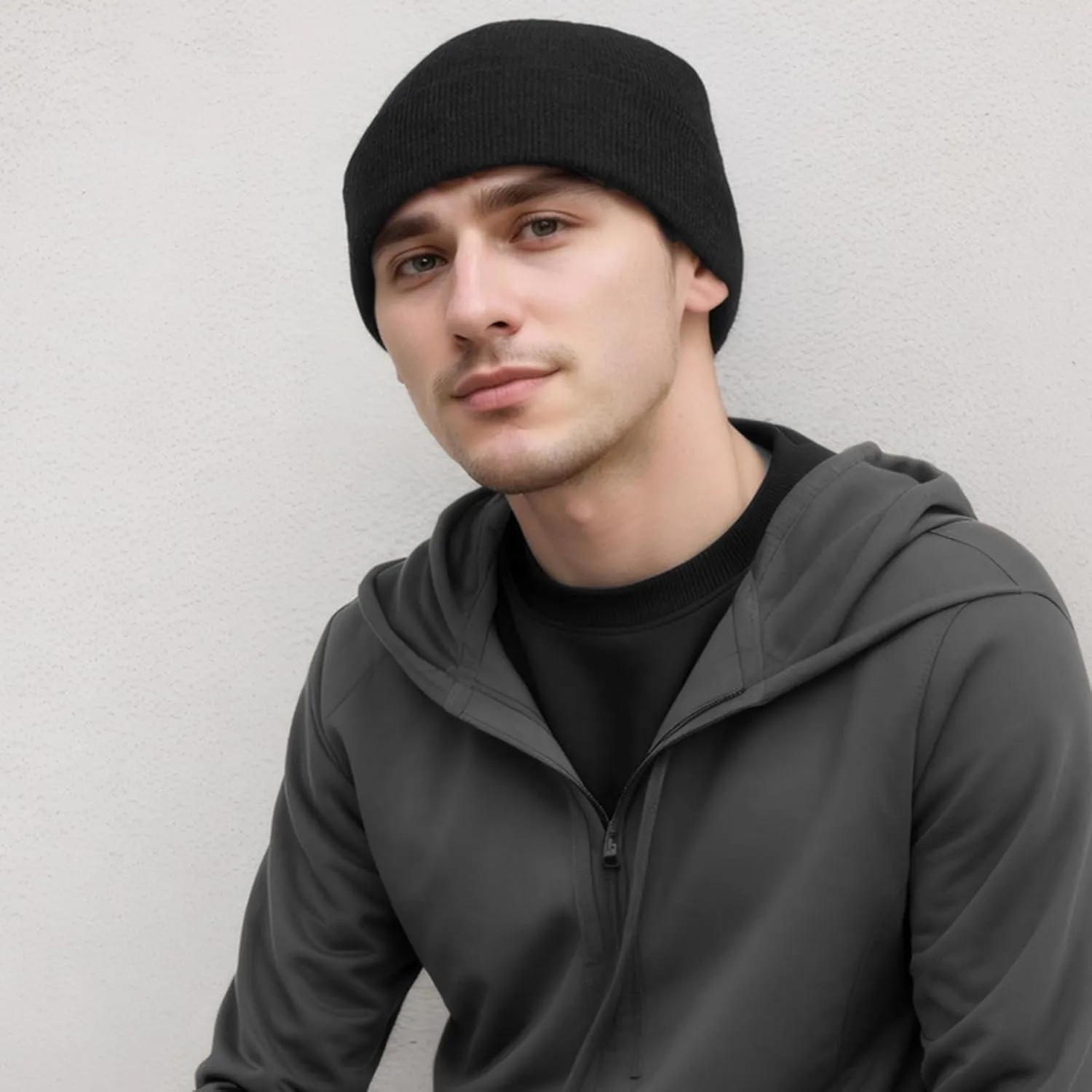 Beanie Hats for Men Women, Classic Knit Cuff Soft Warm Winter Hats Unisex Daily Skull Cap