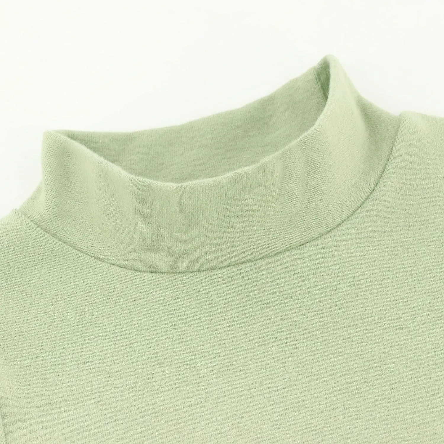 Boys Girls Soft Cotton Long Sleeve Turtleneck Shirts Solid Color Autumn T-Shirt for Kids 2T-8 Years