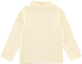 Boys Girls Soft Cotton Long Sleeve Turtleneck Shirts Solid Color Autumn T-Shirt for Kids 2T-8 Years
