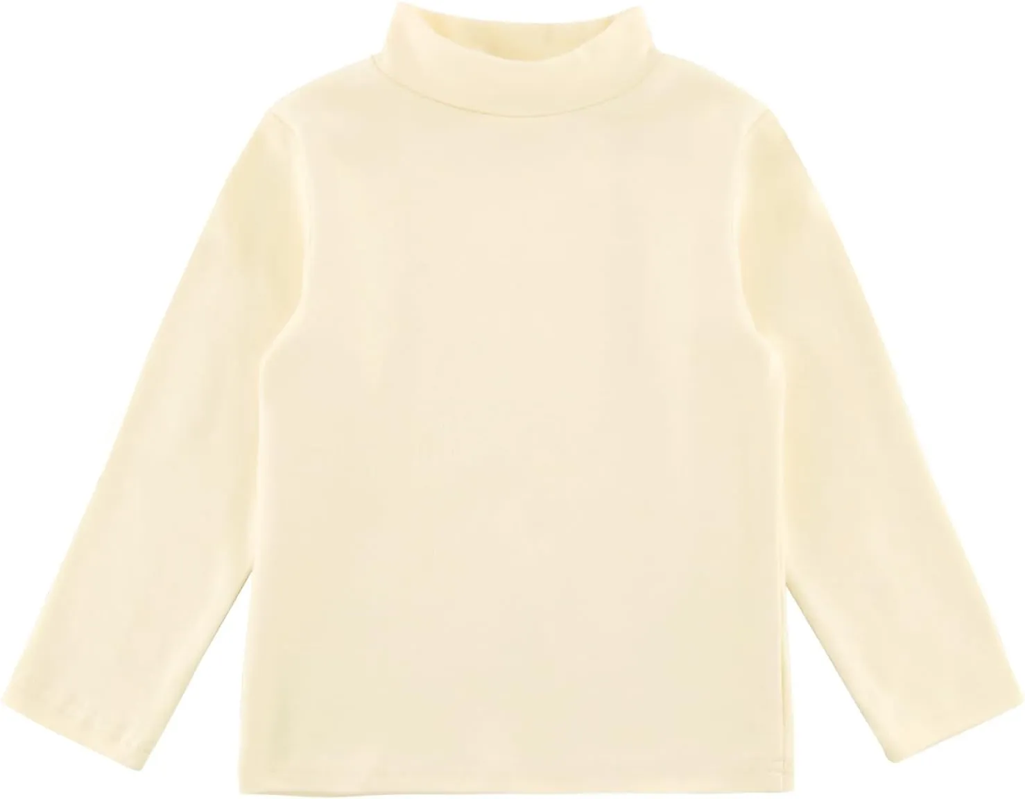 Boys Girls Soft Cotton Long Sleeve Turtleneck Shirts Solid Color Autumn T-Shirt for Kids 2T-8 Years