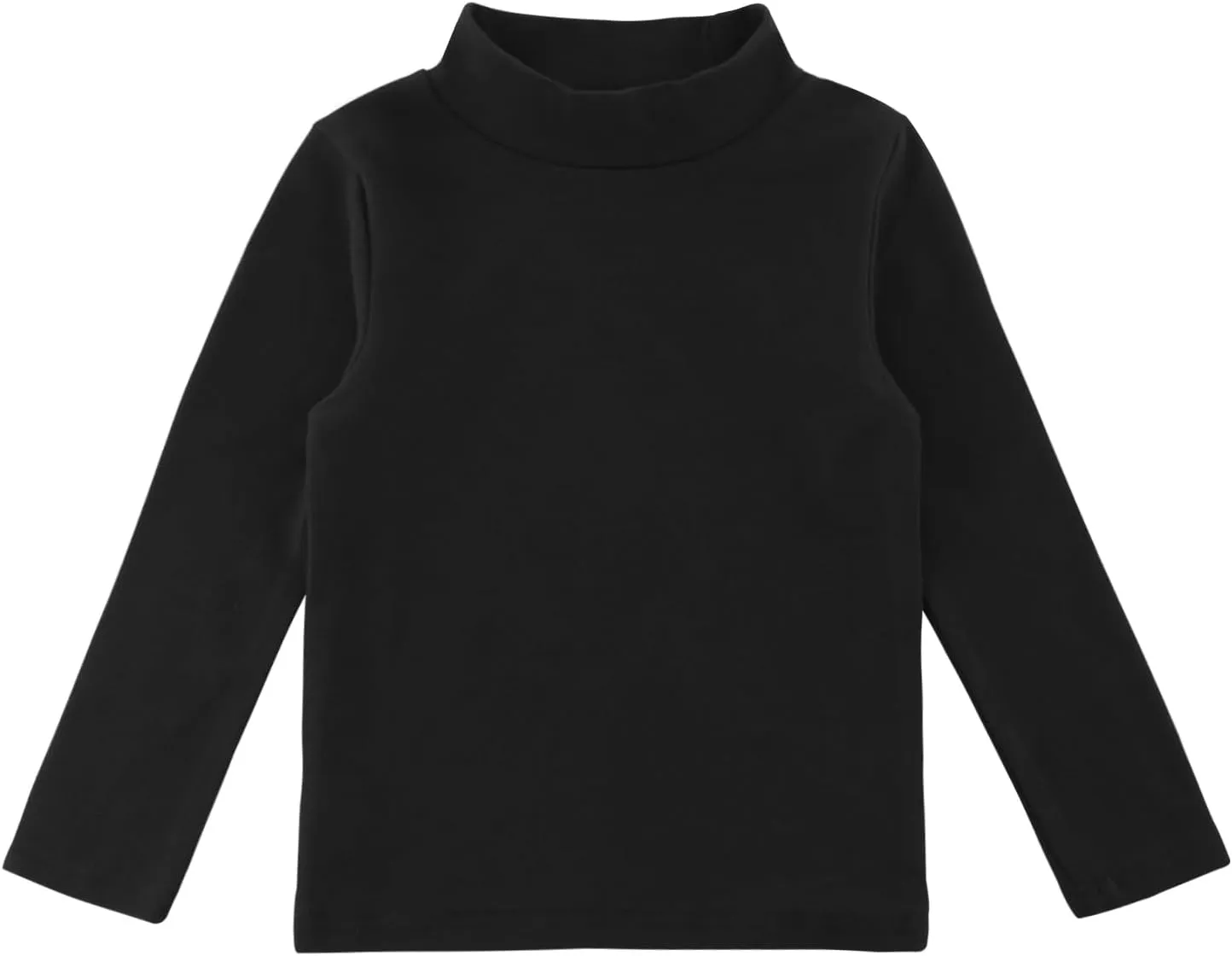 Boys Girls Soft Cotton Long Sleeve Turtleneck Shirts Solid Color Autumn T-Shirt for Kids 2T-8 Years