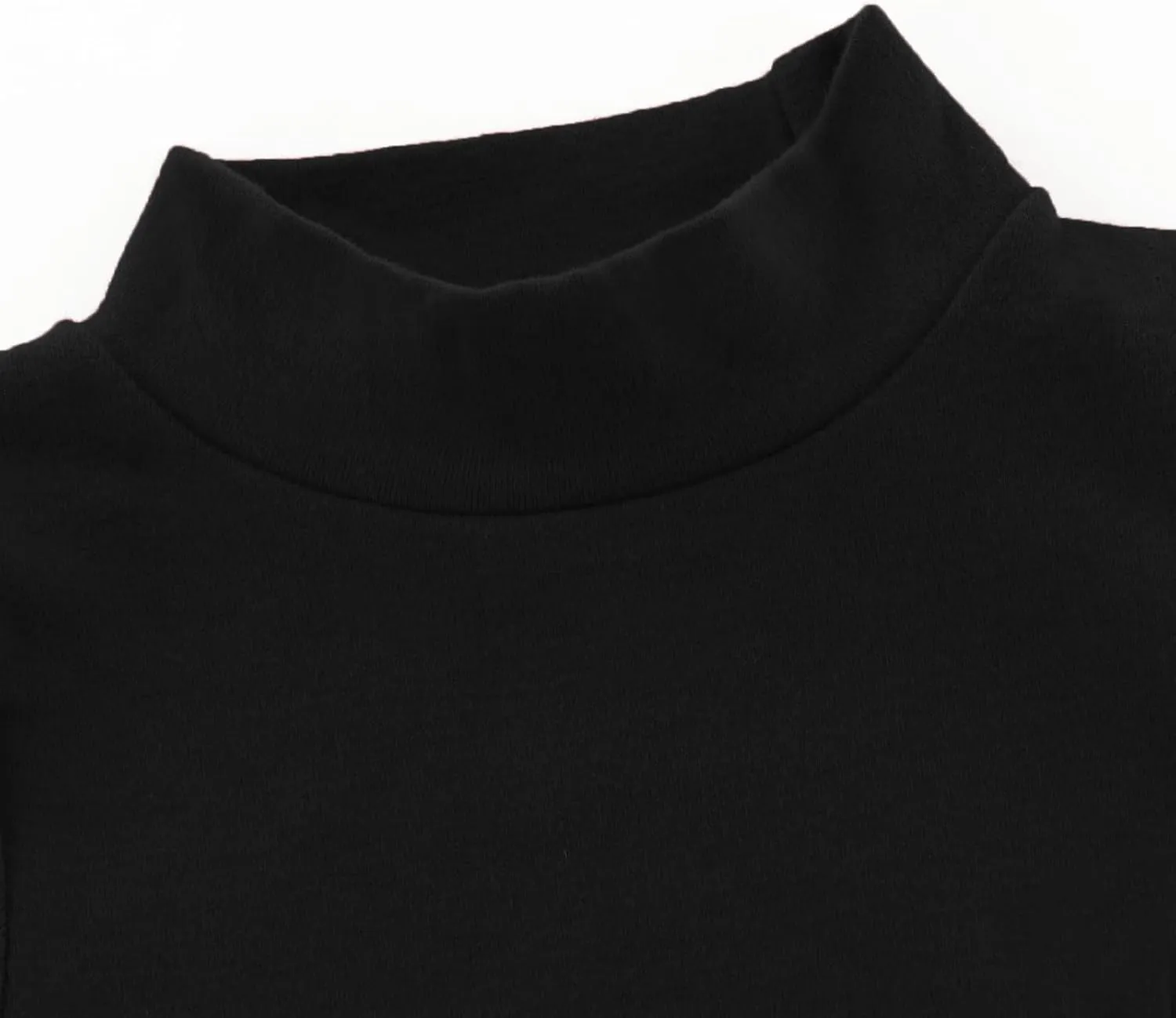 Boys Girls Soft Cotton Long Sleeve Turtleneck Shirts Solid Color Autumn T-Shirt for Kids 2T-8 Years