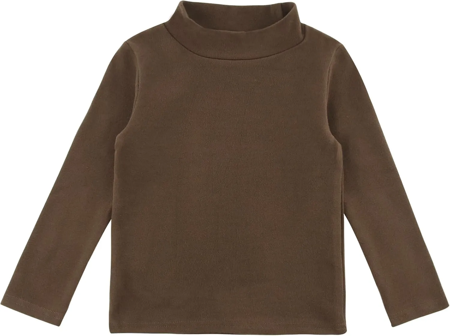 Boys Girls Soft Cotton Long Sleeve Turtleneck Shirts Solid Color Autumn T-Shirt for Kids 2T-8 Years