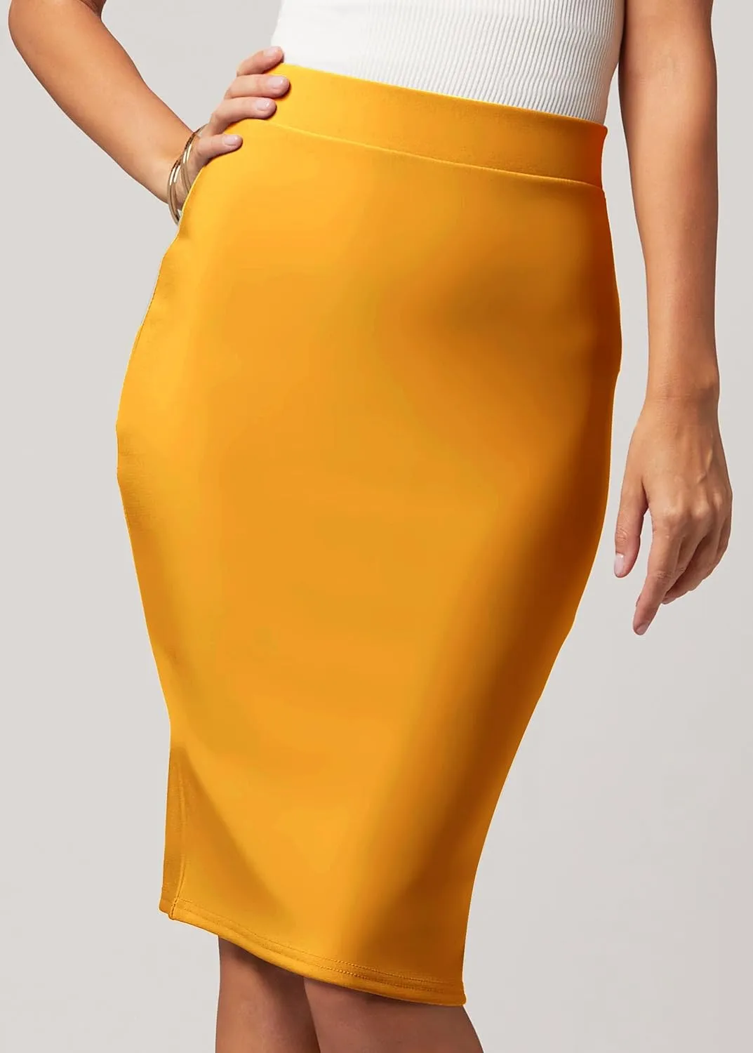 Conceited Skirts for Women - Stretch Pencil Skirt - Wear to Work - Pull On - Midi Length in Regular and Plus Size