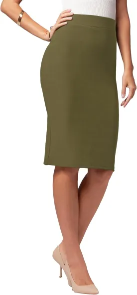 Conceited Skirts for Women - Stretch Pencil Skirt - Wear to Work - Pull On - Midi Length in Regular and Plus Size