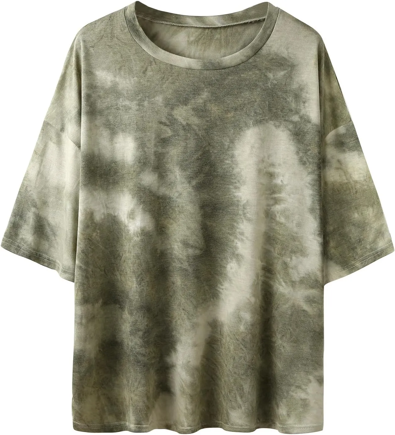 Fenxxxl Womens Oversized T Shirts Loose Fit Crewneck Short Sleeve Graphic Tee Roll Hem Workout Shirts for Women 2024 Top