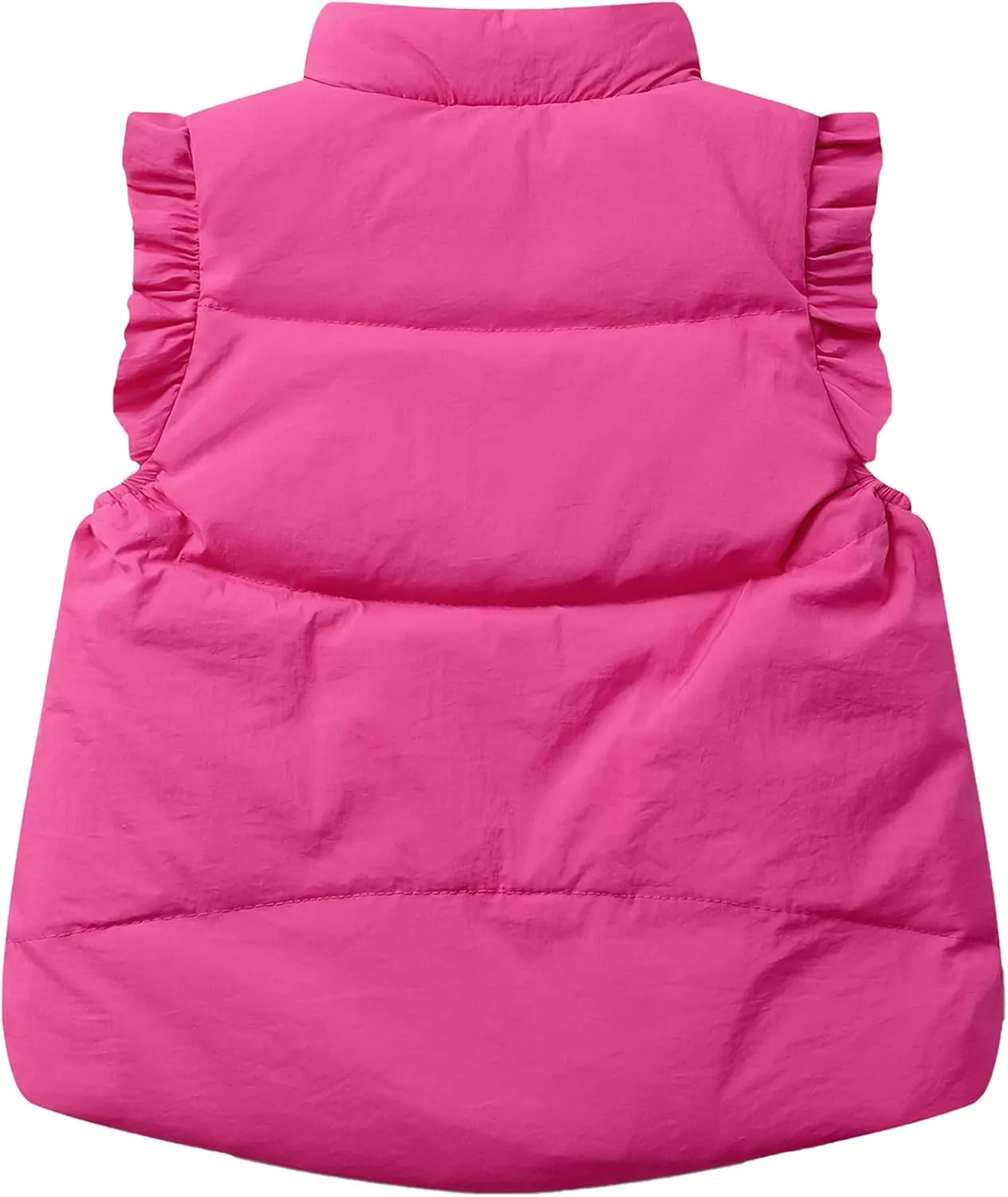 Happy Cherry Cute Little Girls Ruffle Vest Sleeve Jacket Button Waistcoat Kids Autumn Winter Clothes for 2-8 Years
