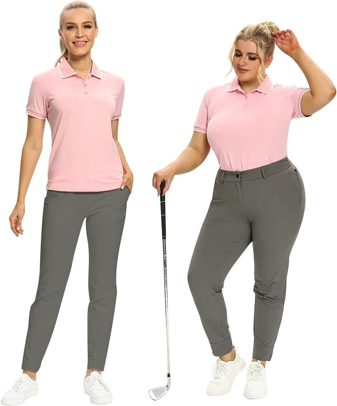 Hiverlay Women Golf Shirts Polo Shirts for Women UPF 50  Lightweight Quick-Dry Collared Tennis Daily Shirts Work Tops