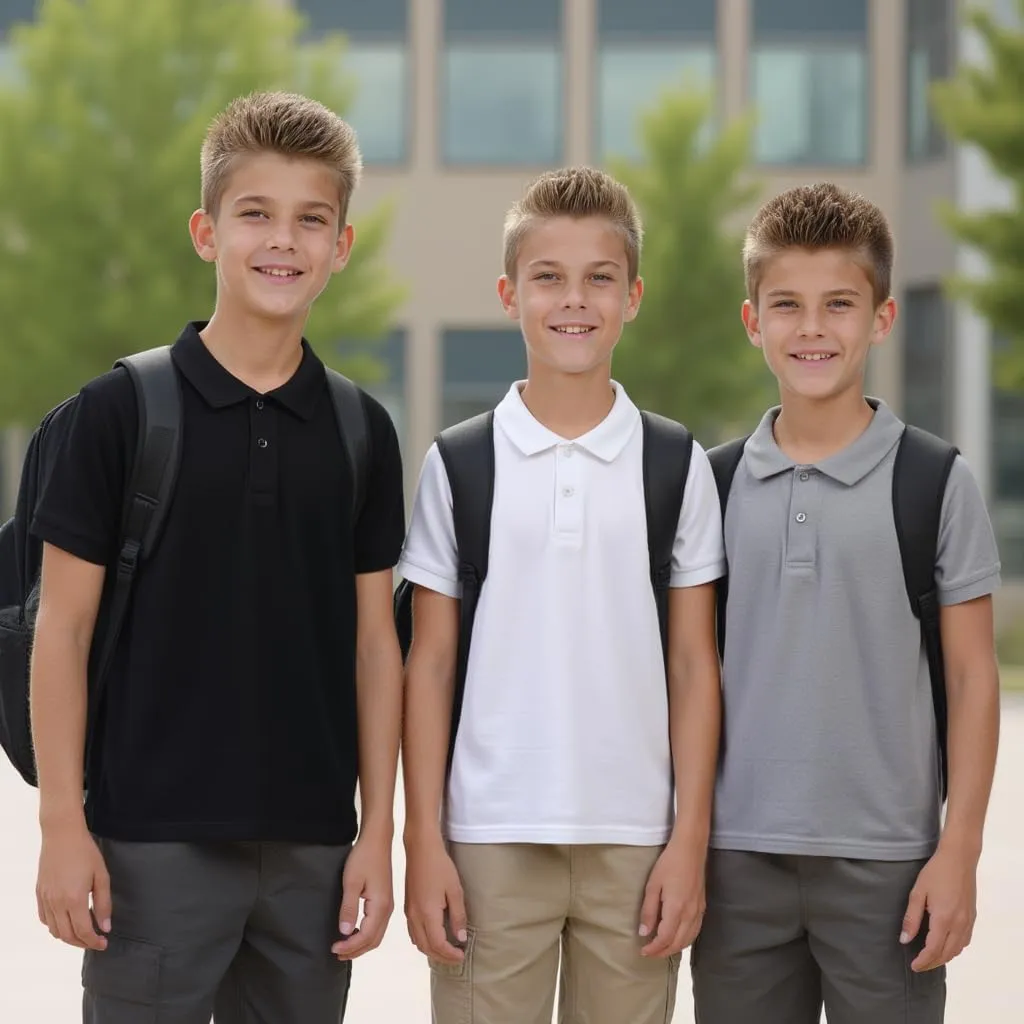 INGEAR Boys Short Sleeve Polo Shirt for School Uniform & Casual Wear
