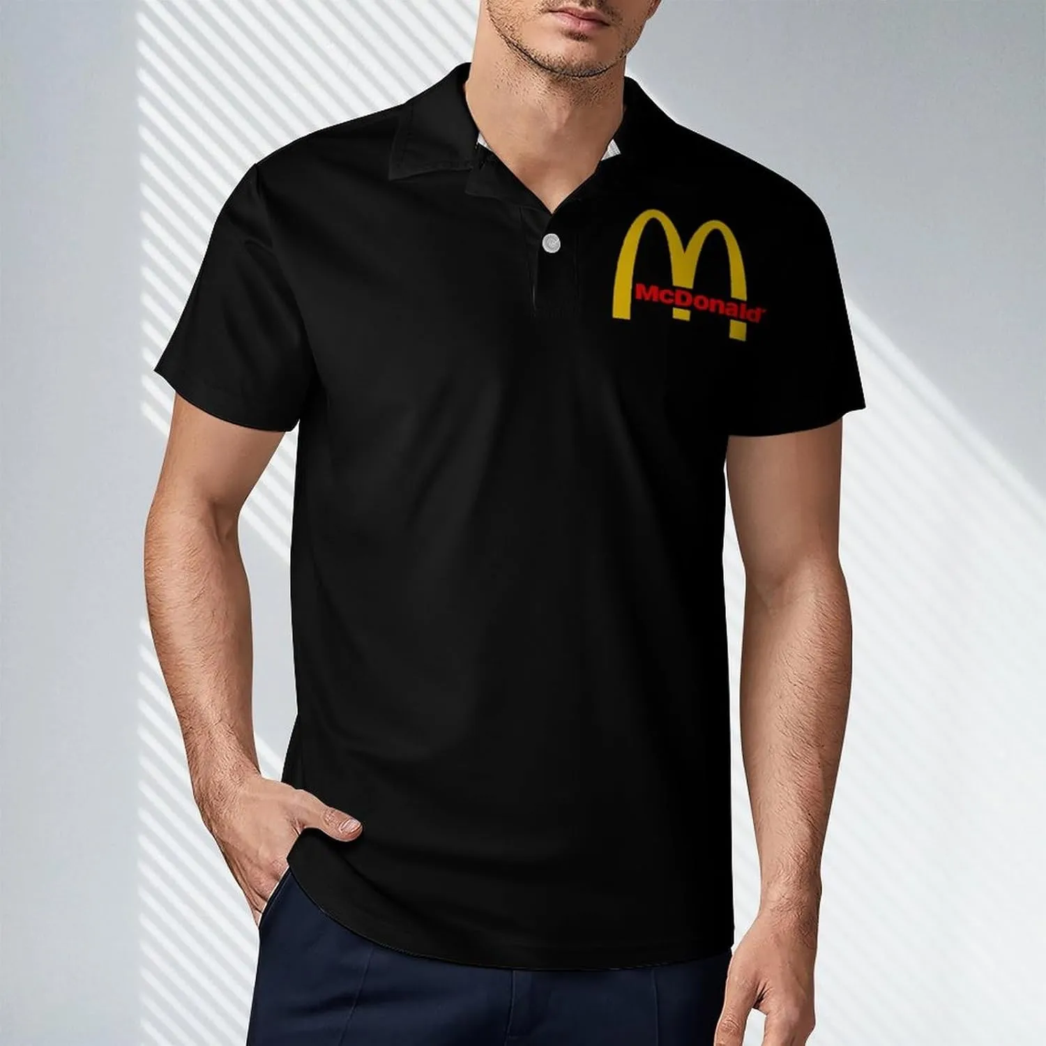 Men's Logo Polo T Shirt Short Sleeve T-Shirts for Men Teens Boys Round Neck Tshirt Merch Work Daily Clothes Uniform Tops