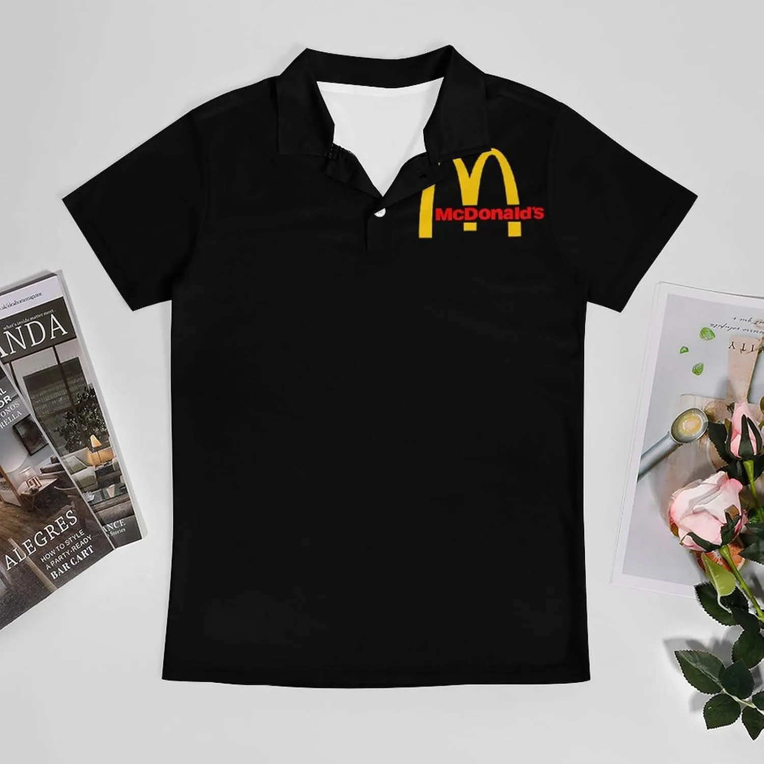 Men's Logo Polo T Shirt Short Sleeve T-Shirts for Men Teens Boys Round Neck Tshirt Merch Work Daily Clothes Uniform Tops