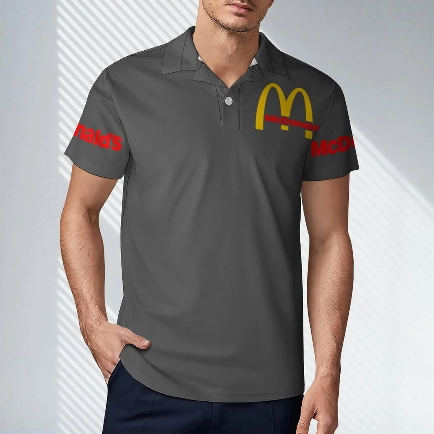 Men's Logo Polo T Shirt Short Sleeve T-Shirts for Men Teens Boys Round Neck Tshirt Merch Work Daily Clothes Uniform Tops