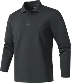 Men's Long Sleeve Polo Shirt Quick Dry Performance Tactical Shirts Daily Casual Stylish Collared Shirts for Men