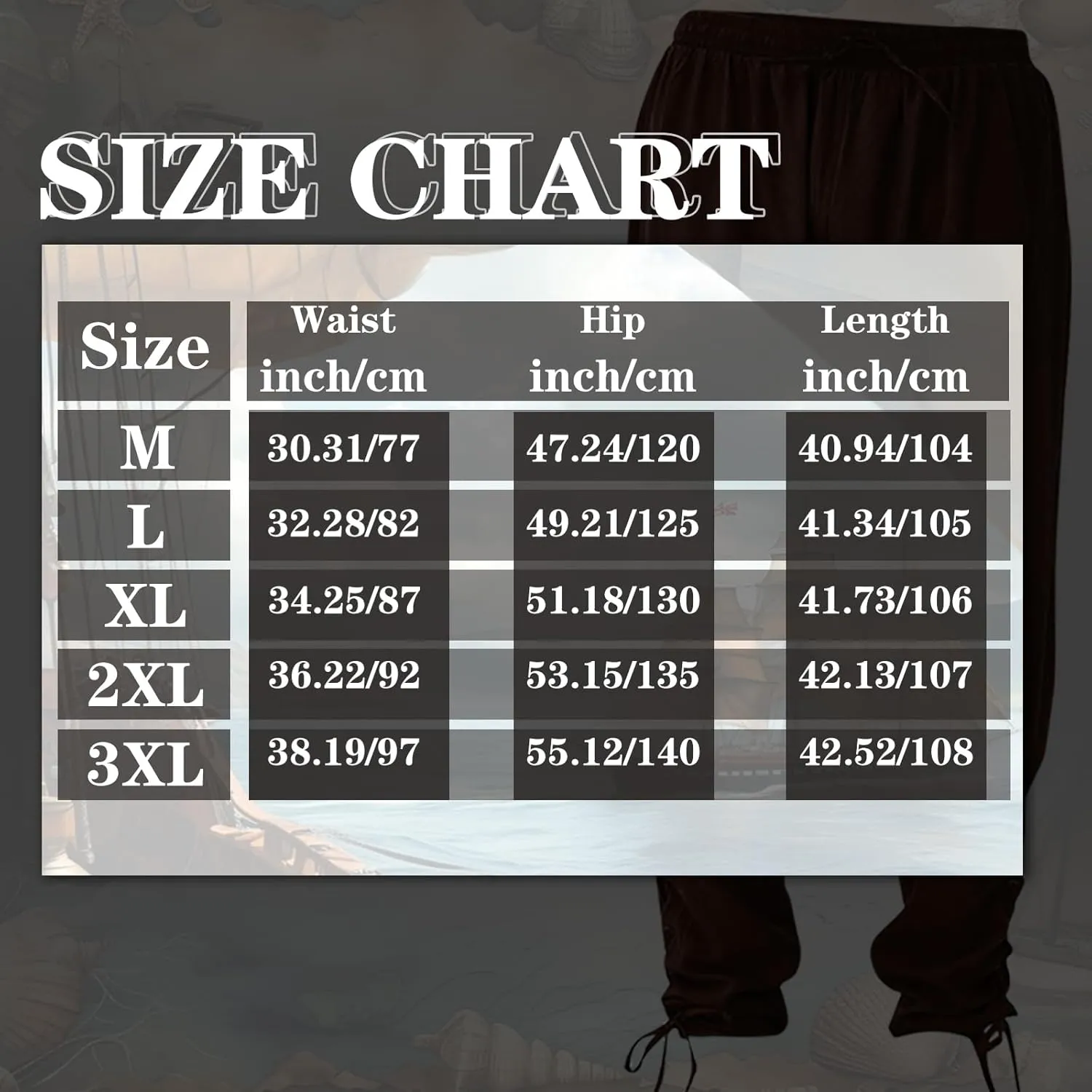 Mens Spring Summer Autumn Ankle Banded Pants Medieval Viking Navigator Trousers Renaissance Pants