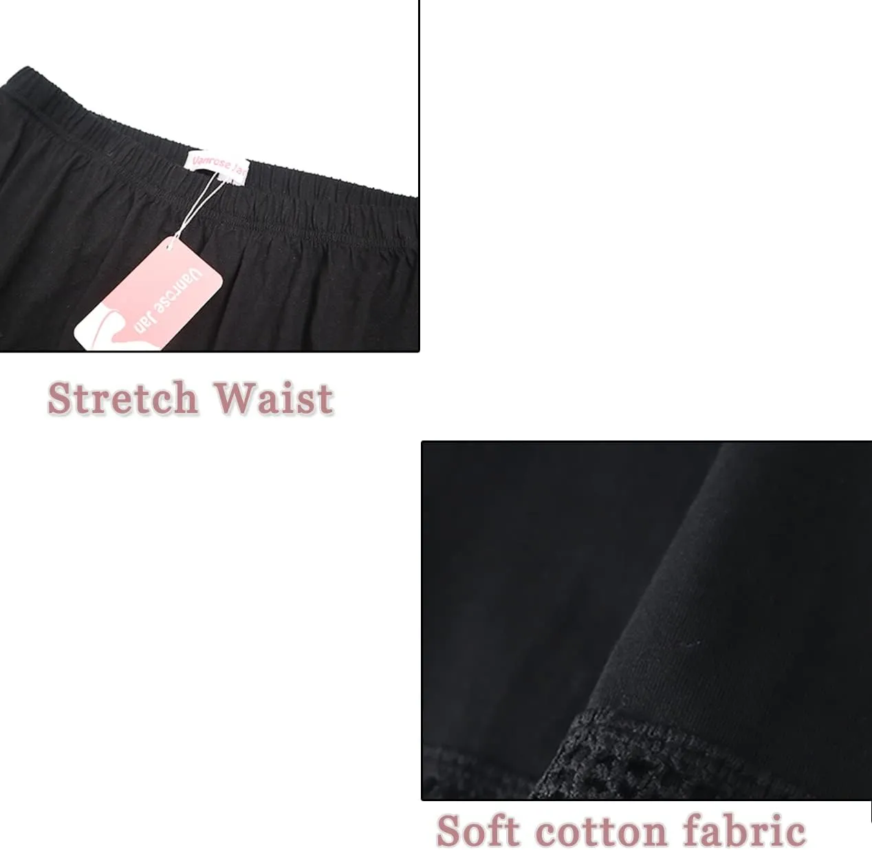 Vanrose Jan Skirt Extender for Women Knee Length Lace Trim Layering Underskirt Half Slip S-5XL