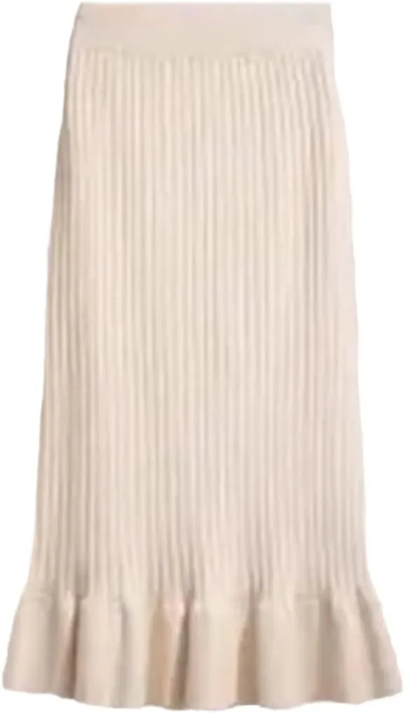 Women High Waist Knitted Skirts Solid Elastic Mermaid Knitting Ribbed Skirt Autumn Winter Warm Mid-Long Skirt