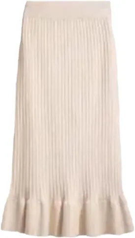 Women High Waist Knitted Skirts Solid Elastic Mermaid Knitting Ribbed Skirt Autumn Winter Warm Mid-Long Skirt