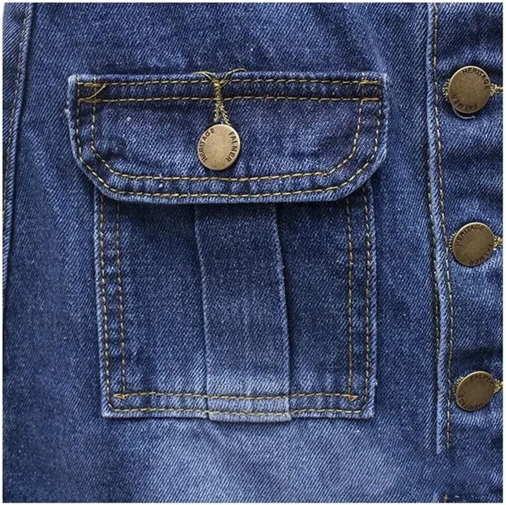 Women's High Waist Denim Pencil Skirt Sheath Midi Skirt with Front Slit Single-Breasted Button for Spring Autumn