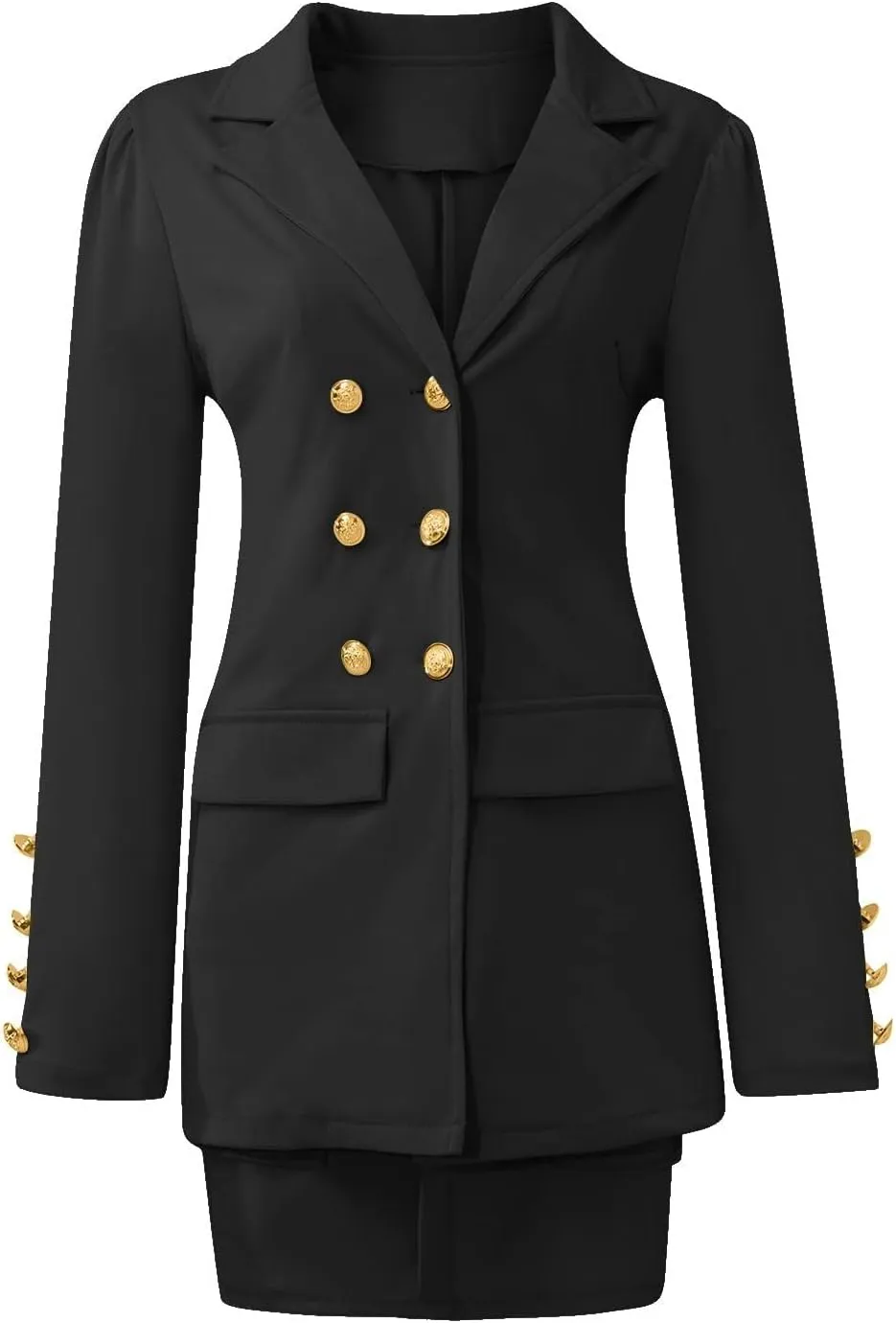 Women's Suit 2 Piece Sets Business Open Front Blazer Button Jackets Elegant Short Dress 2024 Work Office Matching Set