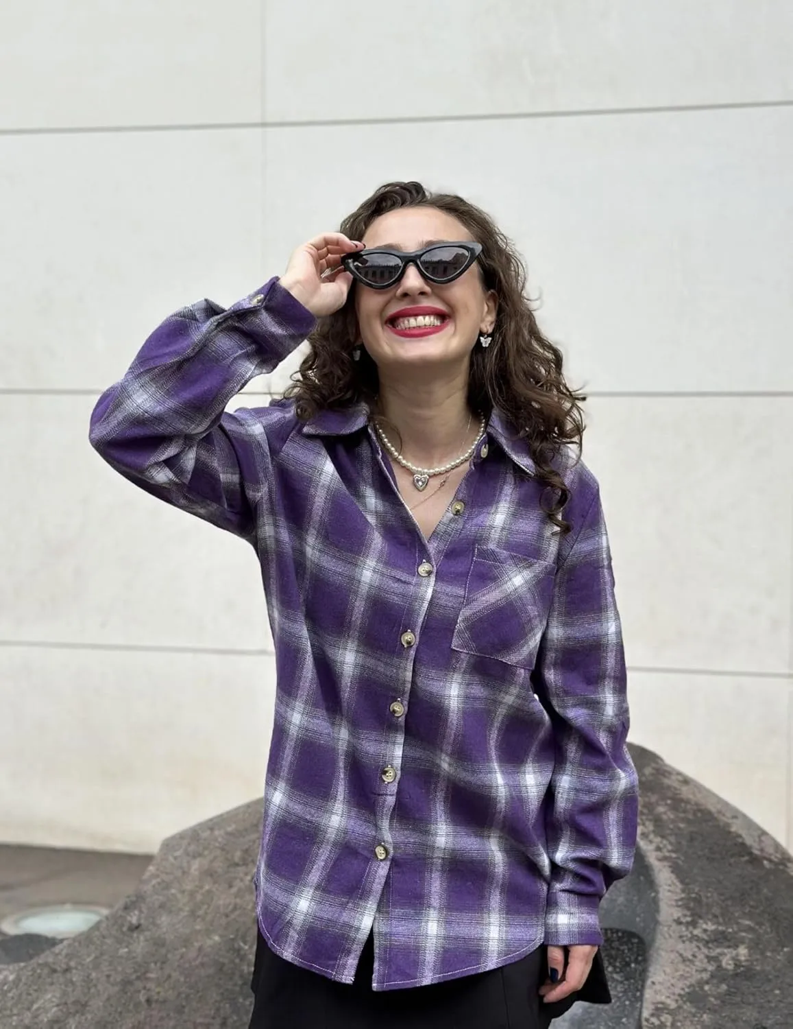 Zeagoo Womens Plaid Shirts Cotton Classic Long Sleeve Button Down Collared Casual Tops Lightweight Autumn Blouses
