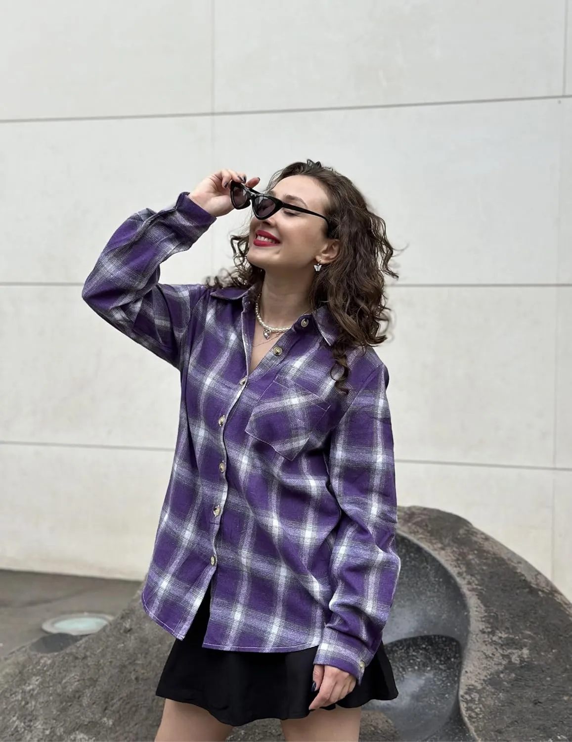 Zeagoo Womens Plaid Shirts Cotton Classic Long Sleeve Button Down Collared Casual Tops Lightweight Autumn Blouses