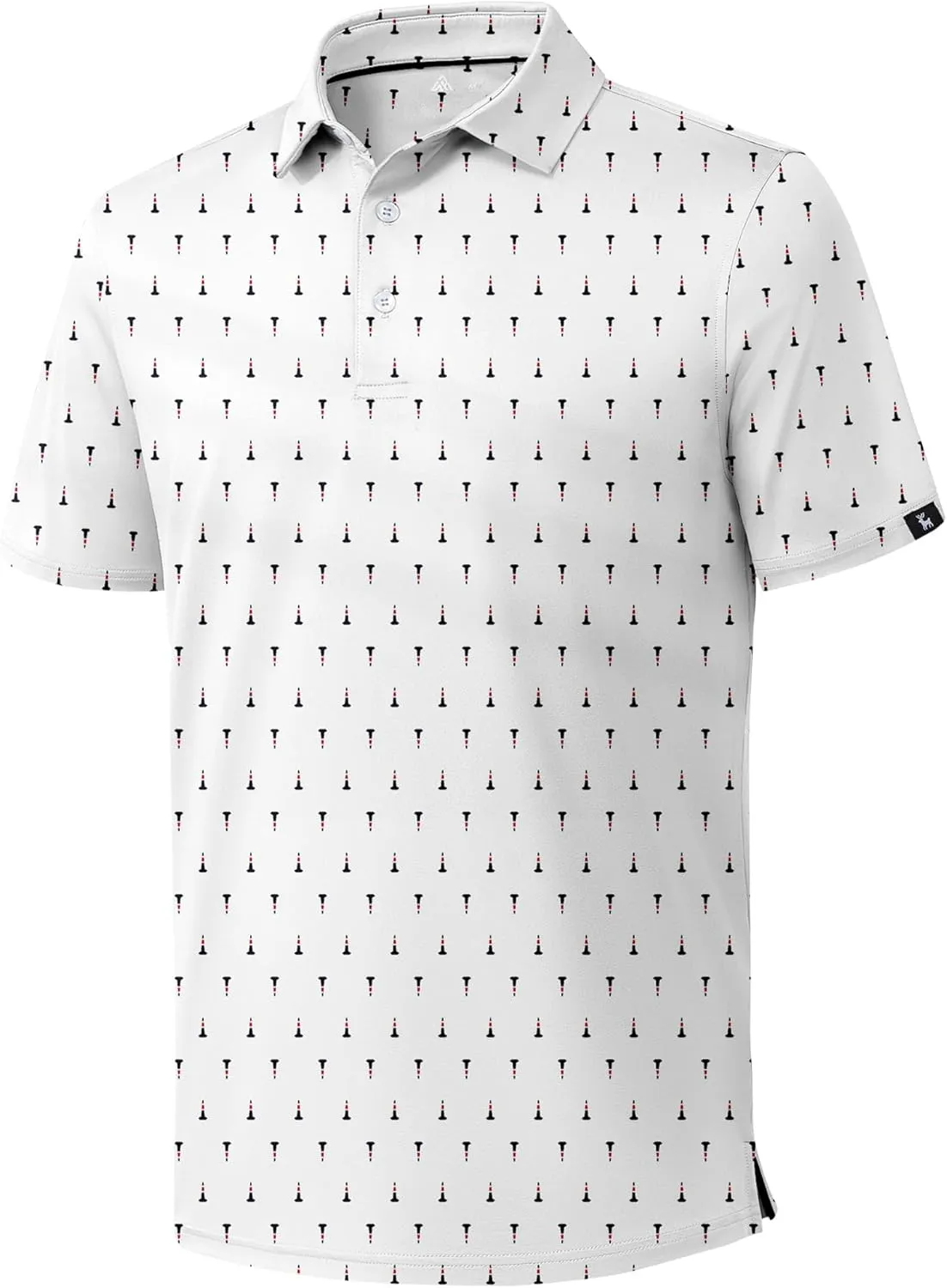ZITY Mens Print Polo Shirts Short Sleeve Moisture Wicking Shirts for Men Golf Tennis Daily Casual Collared T-Shirt